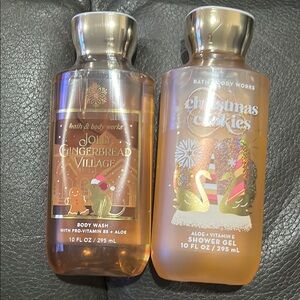 Bath & Body Works Jolly Gingerbread Village and Christmas cookies body wash